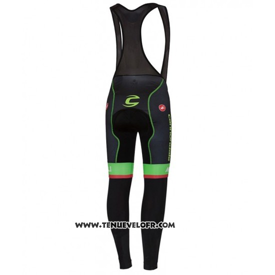 2016 Maillot Ciclismo Cannondale Noir et Vert Manches Longues et Cuissard